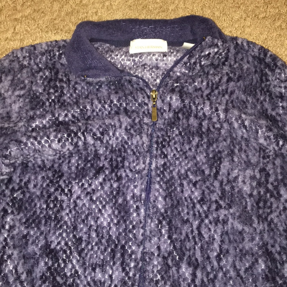 zip up plush jacket